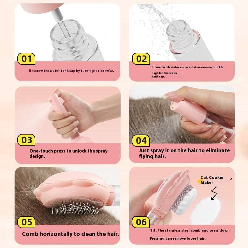 Cat Comb with Spray | Grooming, Massaging & Hair Removal