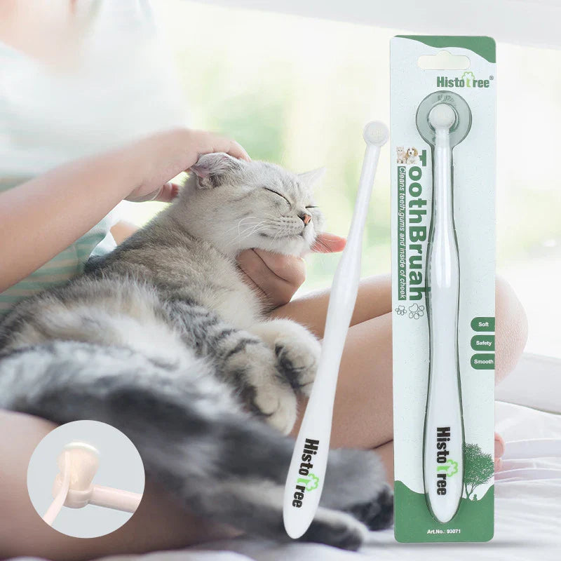Soft Round Head Pet Toothbrush for Dogs – Tartar Remover & Bad Breath Freshener | Puppy Dental Care Brush for Small Pets