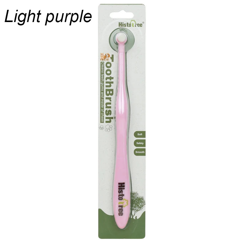 Soft Round Head Pet Toothbrush for Dogs – Tartar Remover & Bad Breath Freshener | Puppy Dental Care Brush for Small Pets